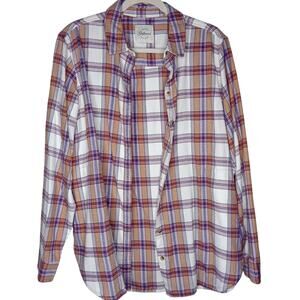 JACHS NY Girlfriend Anniversary Purple & Tan Plaid Flannel Shirt - L